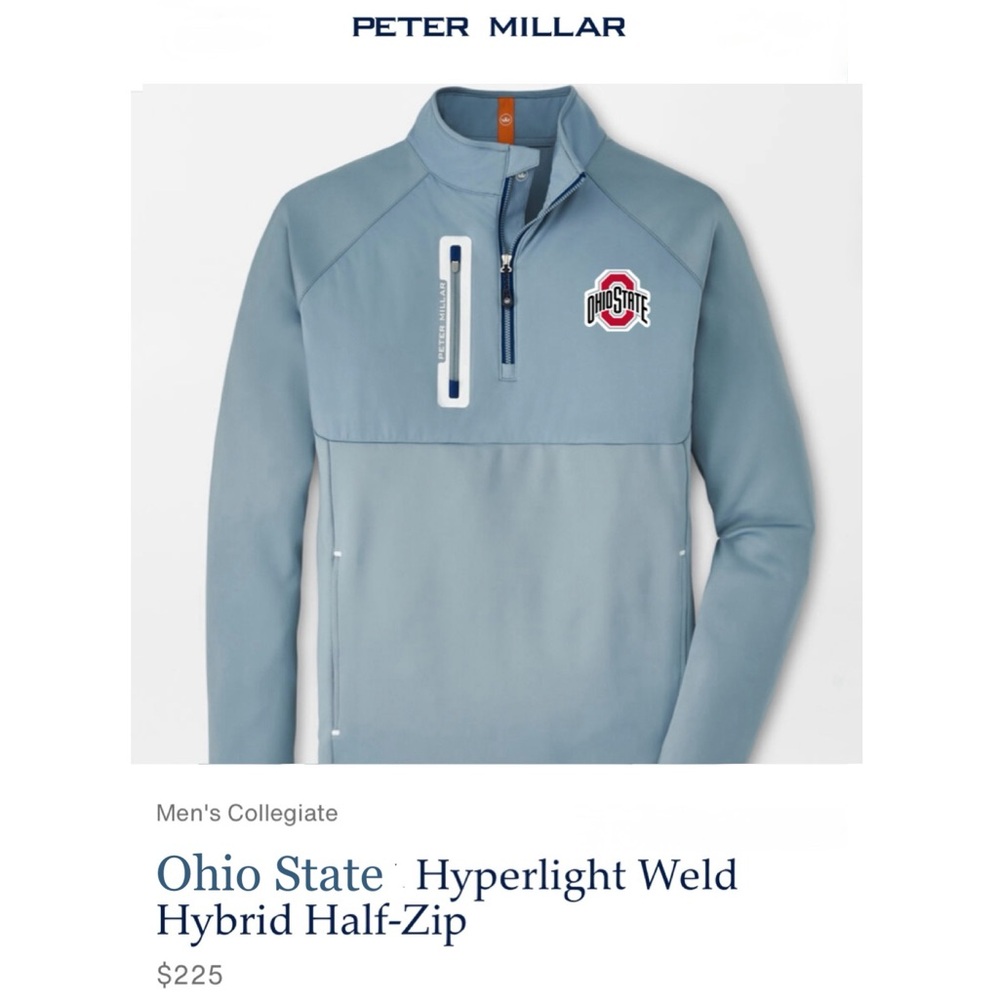 PETER MILLAR Ohio State Hyperlight Weld Hybrid Half-Zip